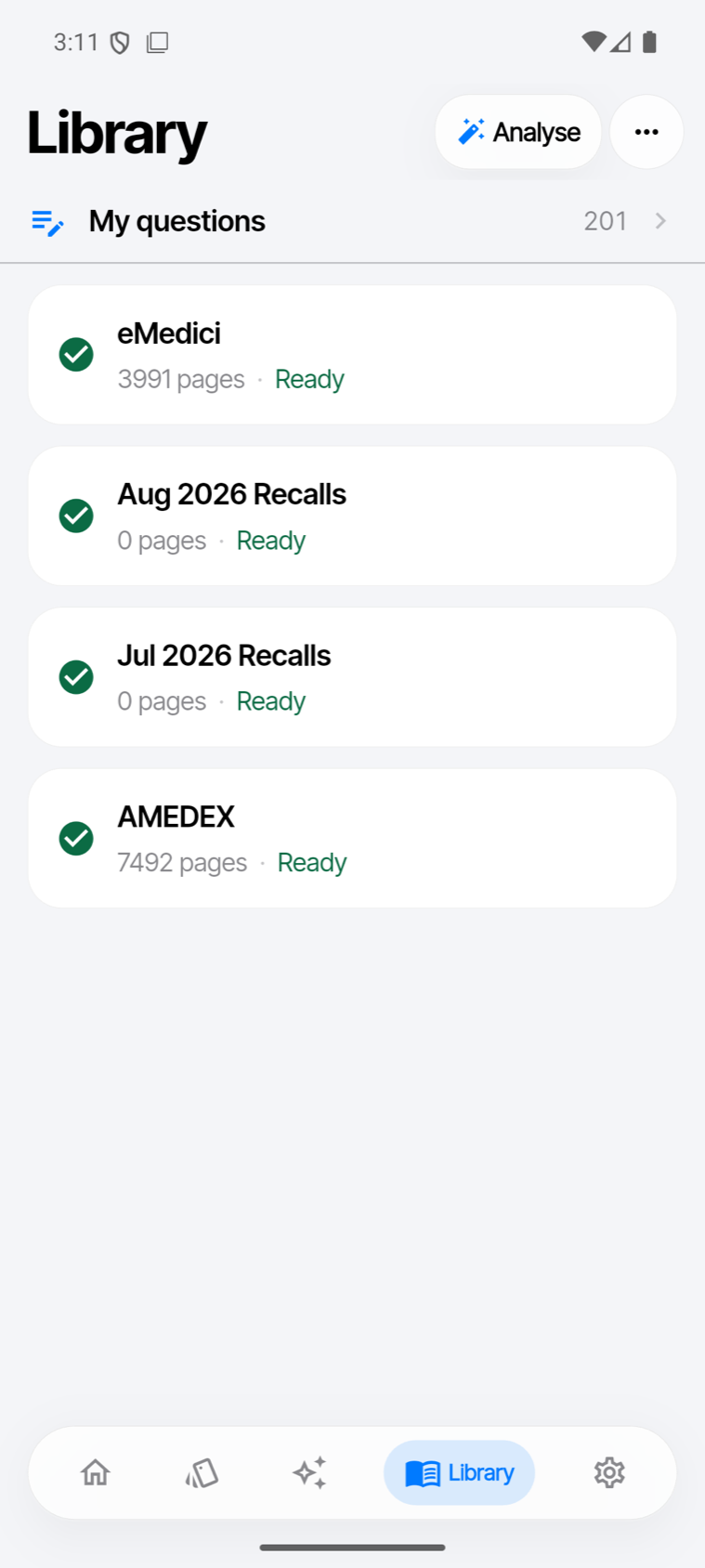 The DuoVa library: eMedici, AMEDEX and recall papers, all ready.
